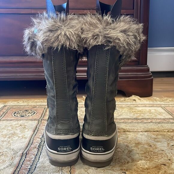 Sorel Joan of Arctic Warm Waterproof Green Suede Women’s Sz 6 Winter Snow Boots - Picture 4 of 12